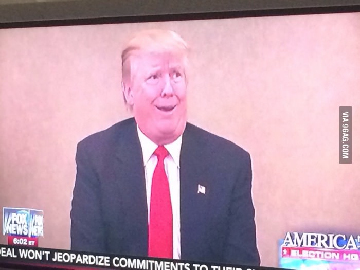 Donald Trump on Fox News. Paused it on this shot.