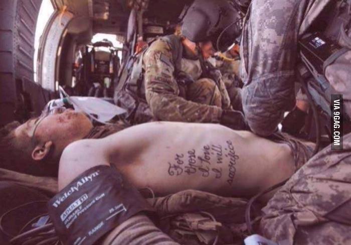 For Those I Love, I Will Sacrifice.