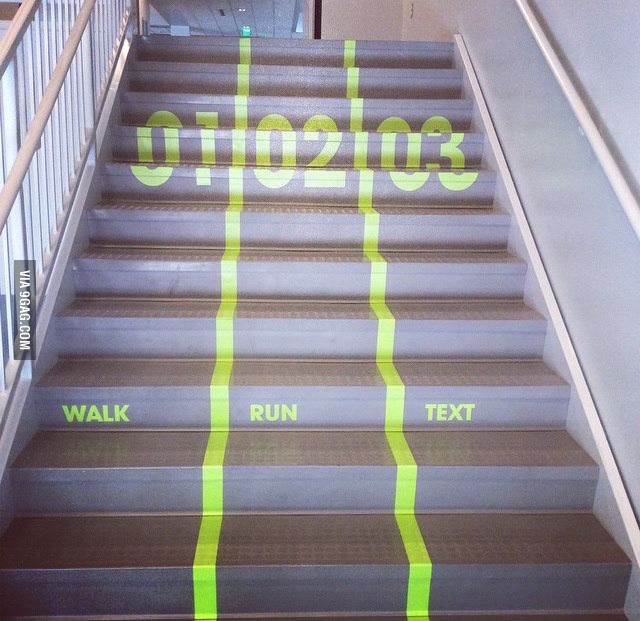 Hate getting stuck behind slow people on the stairs? This school just put these in everywhere on campus.