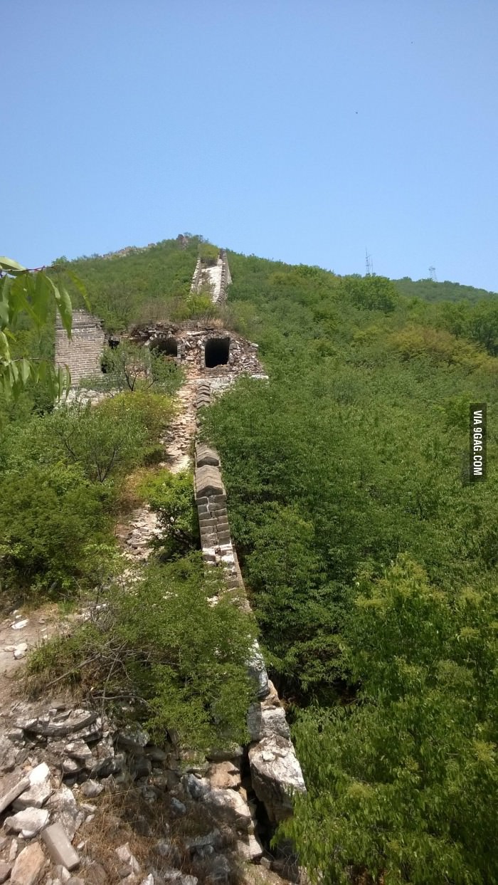 This is the Great Wall of China just a bit further out from the up kept touristy areas.