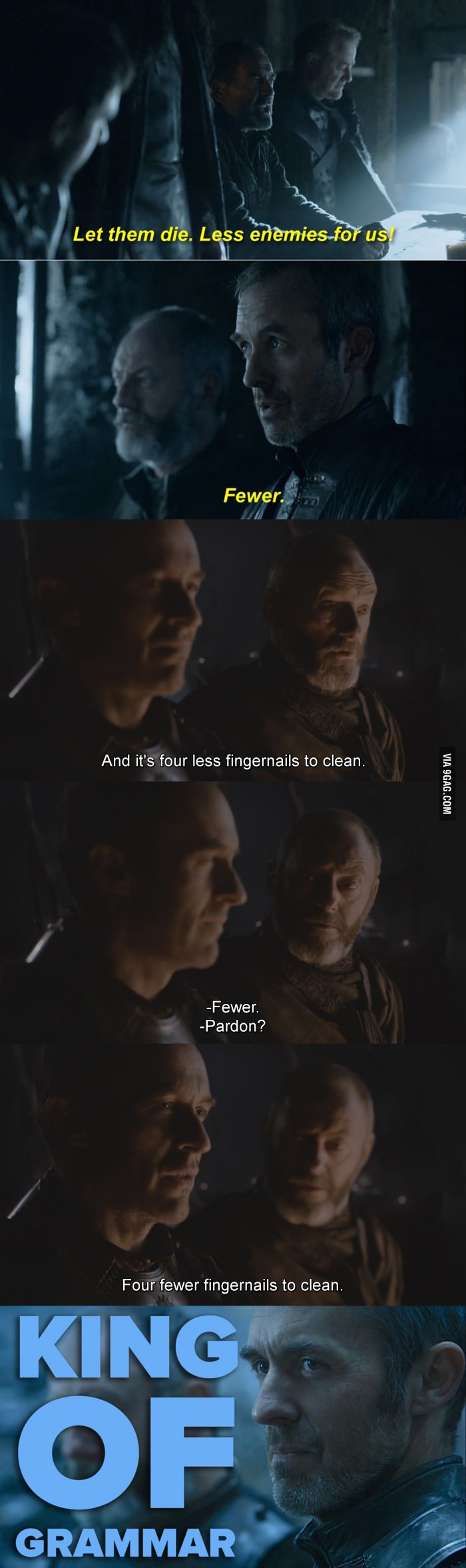 To the person who showed you a Grammer scene of Stannis. Here&#039;s another.