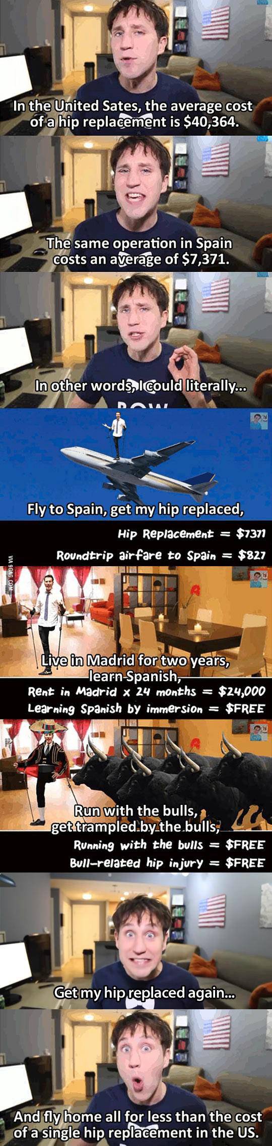 A hip replacement in the US