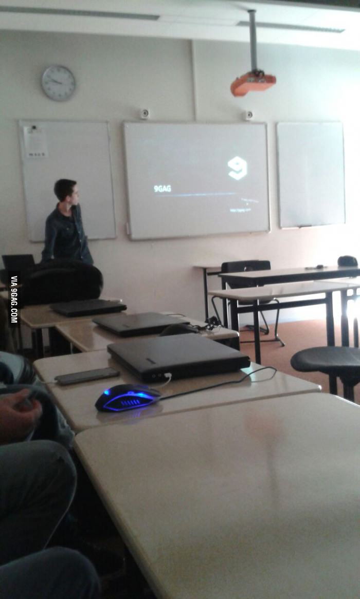 Classmate was doing presentation about 9GAG.