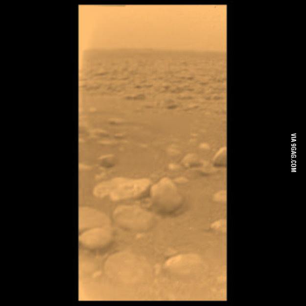 First and only photograph taken on the surface of Saturn&#039;s moon, Titan.