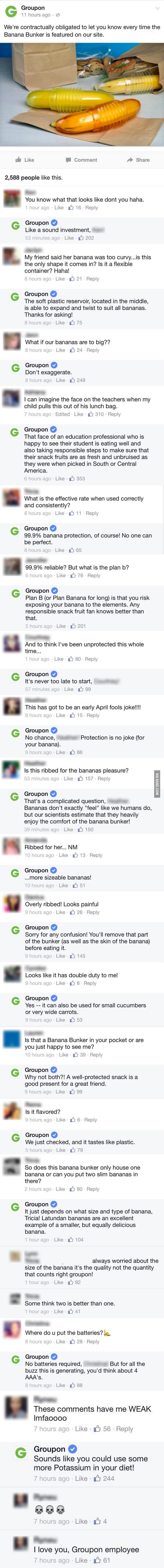 Groupon answering questions about the &quot;Banana Bunker&quot; featured on their site