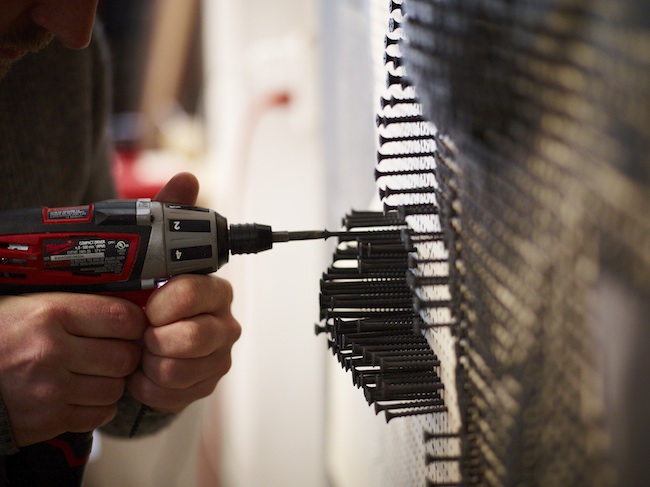 He Drills Thousands Of Screws Into The Wood. The Result Is Absolutely Amazing