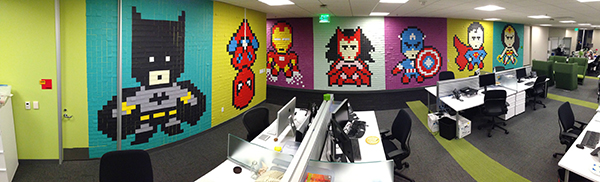 He Was Tired Of Looking At Boring Office Walls, So He Bought 9,000 Post-It Notes. The Result Is Amazing