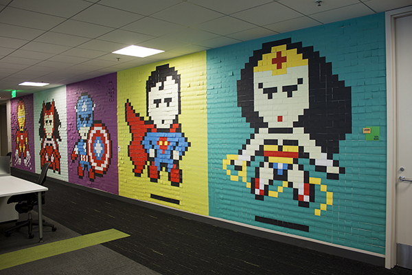 He Was Tired Of Looking At Boring Office Walls, So He Bought 9,000 Post-It Notes. The Result Is Amazing