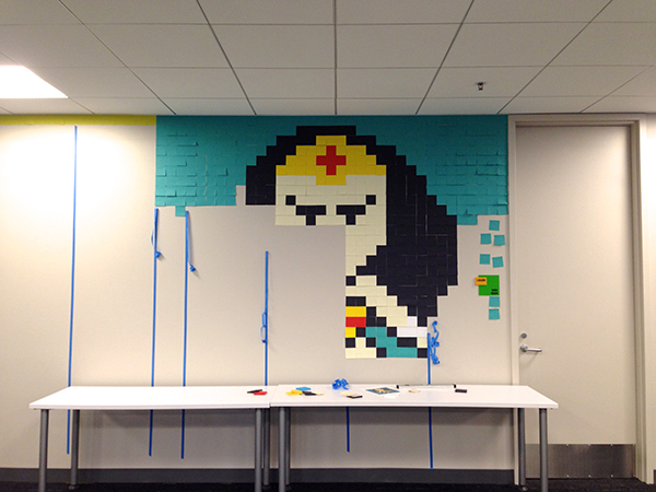 He Was Tired Of Looking At Boring Office Walls, So He Bought 9,000 Post-It Notes. The Result Is Amazing