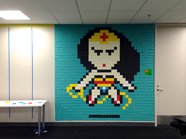 He Was Tired Of Looking At Boring Office Walls, So He Bought 9,000 Post-It Notes. The Result Is Amazing