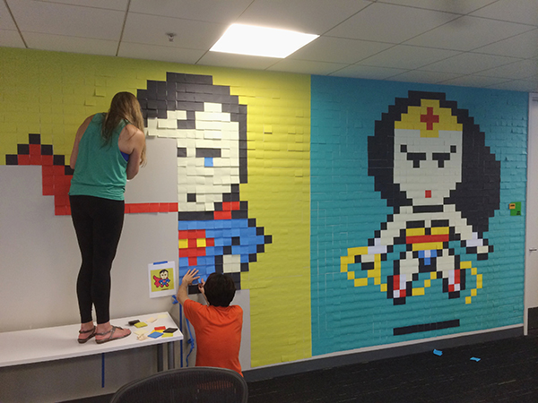 He Was Tired Of Looking At Boring Office Walls, So He Bought 9,000 Post-It Notes. The Result Is Amazing