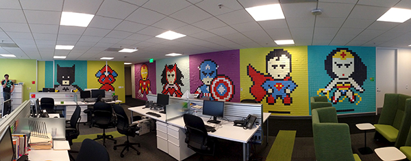 He Was Tired Of Looking At Boring Office Walls, So He Bought 9,000 Post-It Notes. The Result Is Amazing