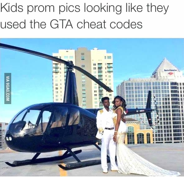 Kids prom pics looking like they used the GTA cheat codes.