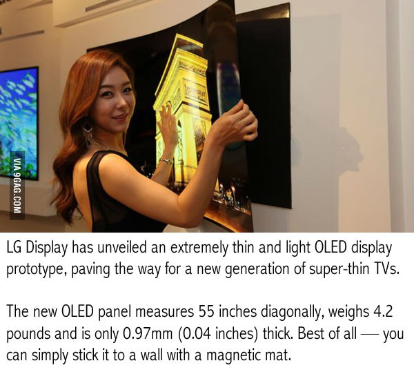 LG unveils a super-thin OLED TV you can stick to a wall