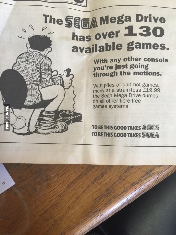 Sega had some real quality advertising in the Megadrive years