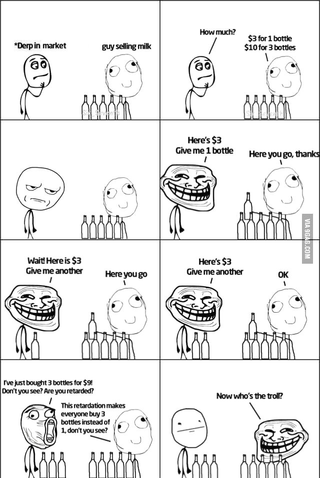Troll milk bottles