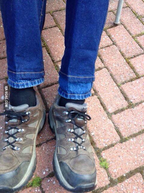 &quot;My granda bought two pairs of jeans that were too short, so he cut one pair and glued them to the other.&quot;