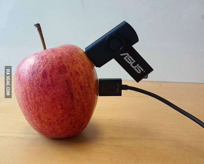 Asus Denmark just posted this on their fb page, saying they found an apple that could easily fit 2 USB-devices