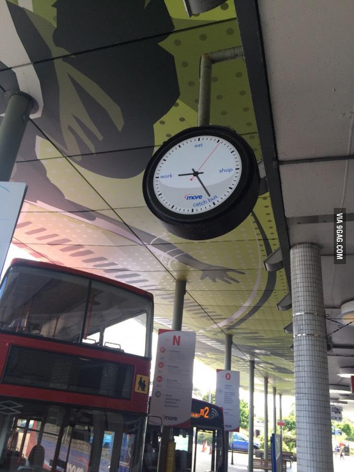 Fake clock in bus station.. That&#039;s some next-level evil.