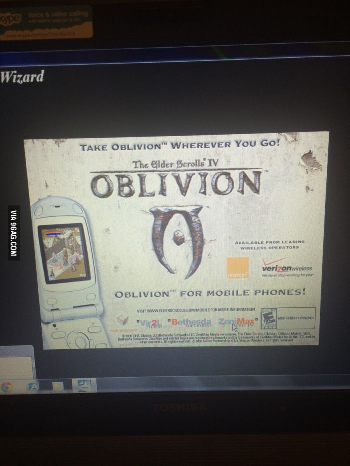 Found an old Oblivion disc and this was an ad during installation. Times have changed