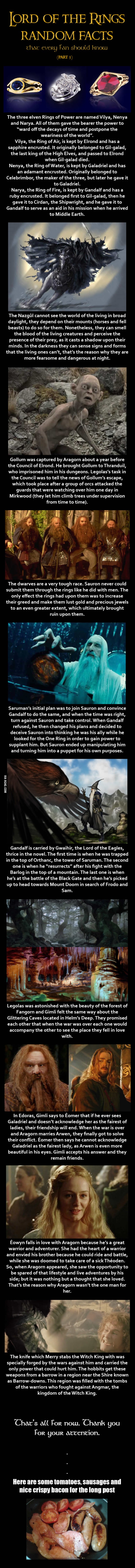 Here are some Lord of the Rings random facts (Part 3)