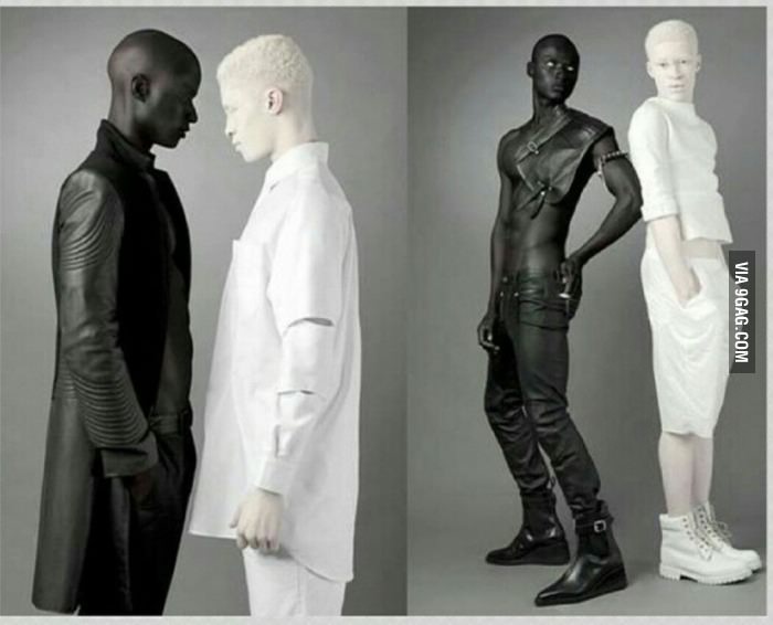 These are the pictures of the darkest and brightest people in the world together (both are from Africa)