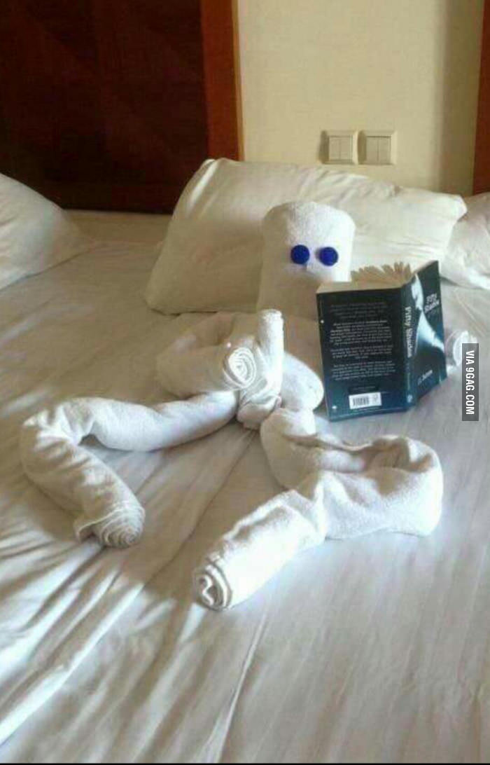 When vacating a hotel room, always leave your towels properly placed and folded.