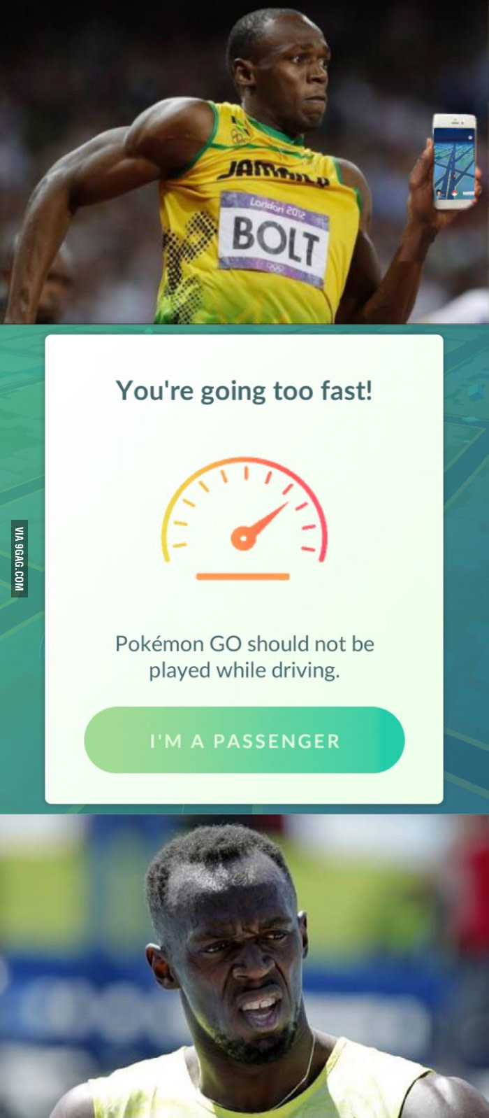 Usain Bolt is so fast Pok&eacute;mon GO thinks he&#039;s in a car  (Sorry for bad photoshop skills BTW)