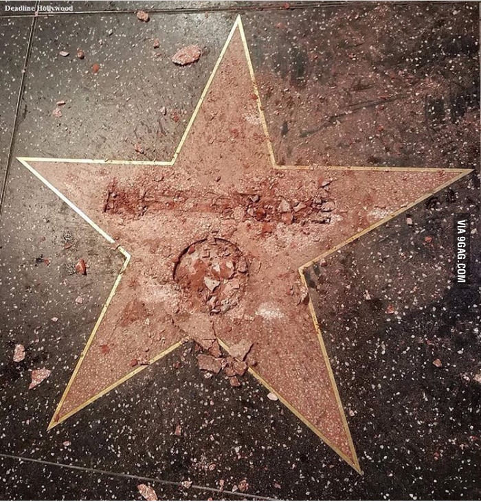 Someone vandalized Donald Trumps star on the walk of fame today *vandalizim at it&#039;s best*