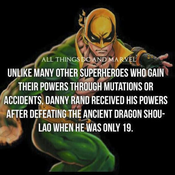 Excited about Netflix new series Iron Fist so I decided to start posting Iron Fist facts once a day#1