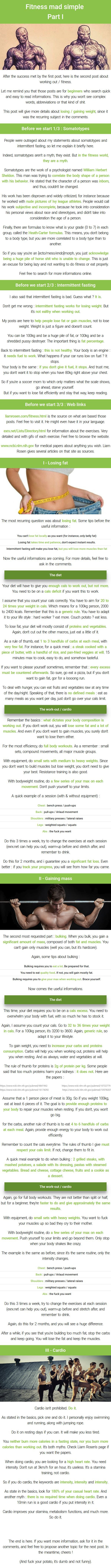 Fitness made simple, part I. Enjoy it !