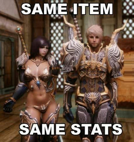 The difference between female and male gender in mmorpg