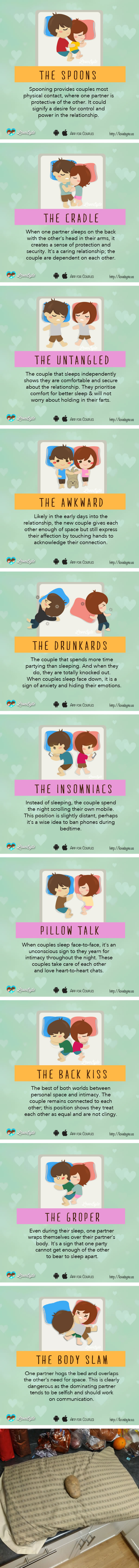 10 Sleeping positions and what they reveal about your relationship