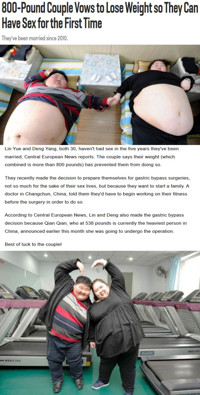 800-Pound Couple Vows to Lose Weight so They Can Have Sex for the First Time