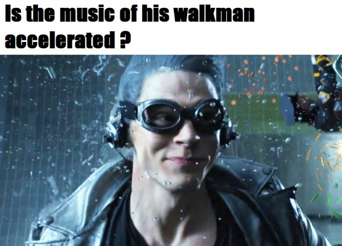 How can he listen to music while superfast ? This bothered me so much !