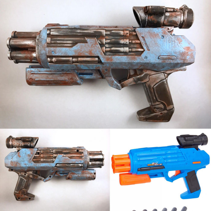 I&#039;ve been turning toy guns into guns from games &amp; comics. I tried turning this one into a gun that might be in Borderlands. Hope you like it