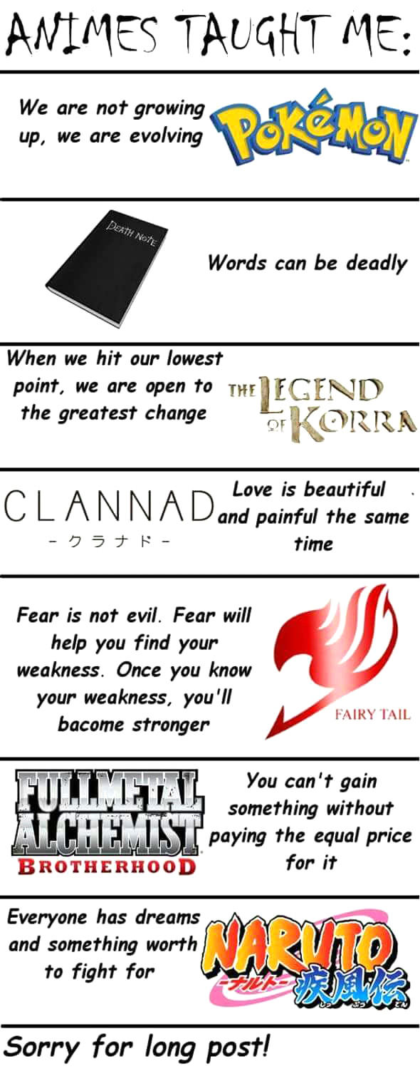 Lessons I learned from anime
