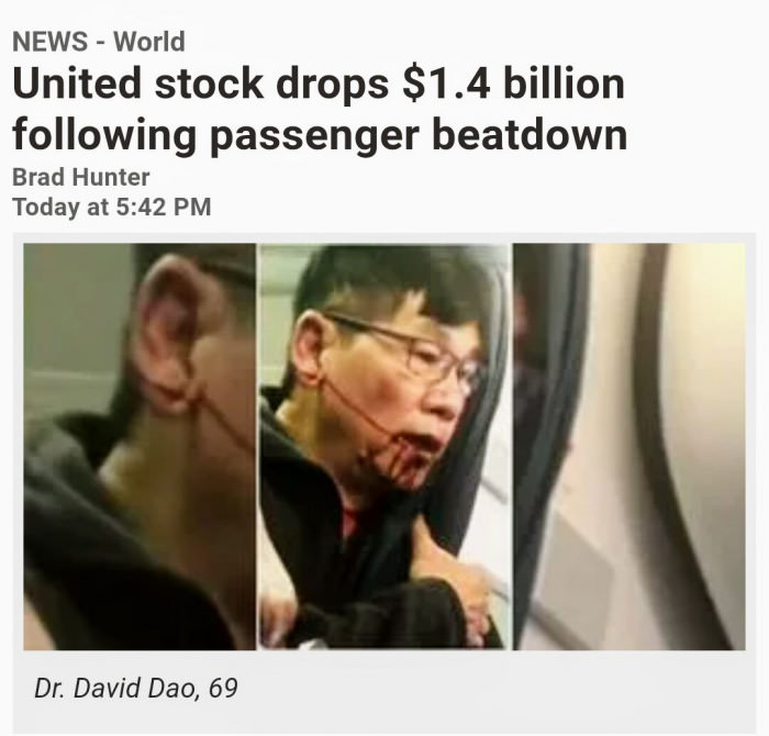 Looks like united airlines was affected by the incident