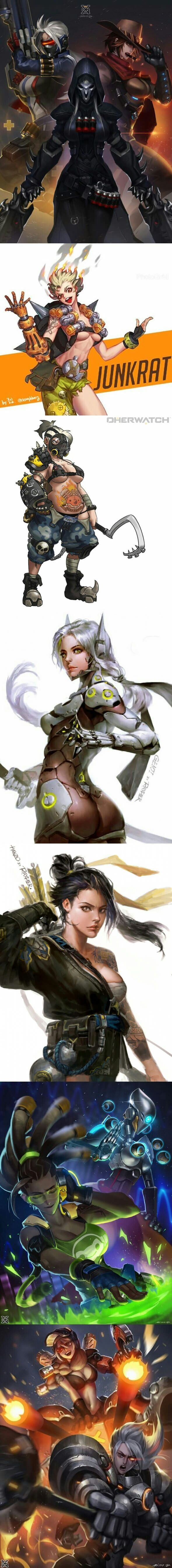 Male Overwatch Heroes as Females