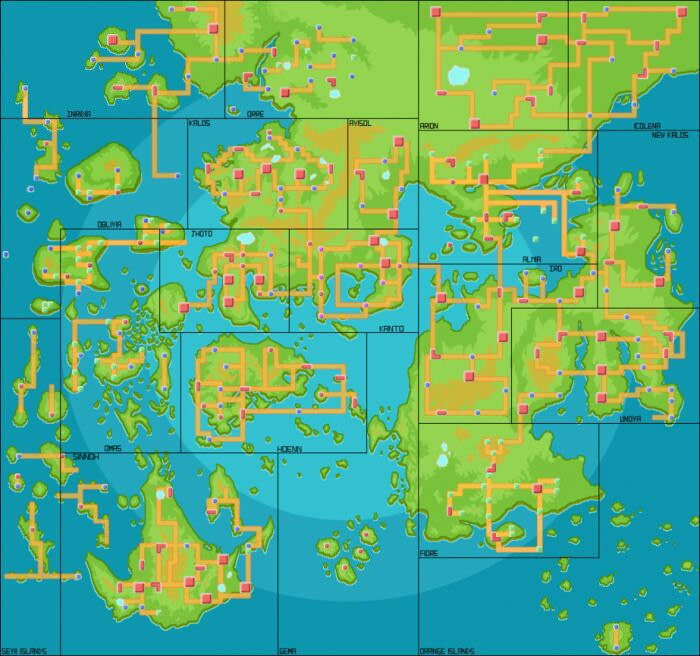 Map over all the pok&eacute;mon regions put together. Please make a game with this Nintendo