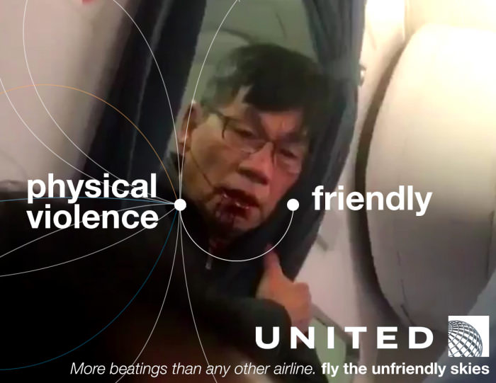 New United ad in the Friendly Skies series.