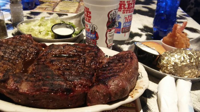 Or at least attempted, the 72oz Steak Challenge at the Big Texan in Amarillo.