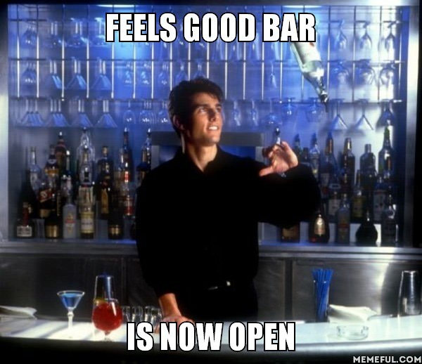 Screw traditions, screw feeling down, the door is open, let&acute;s have a drink and tell happy stories