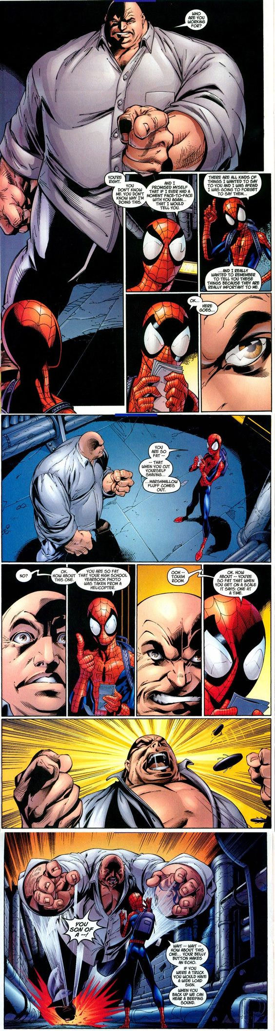 Spiderman trash talks the kingpin