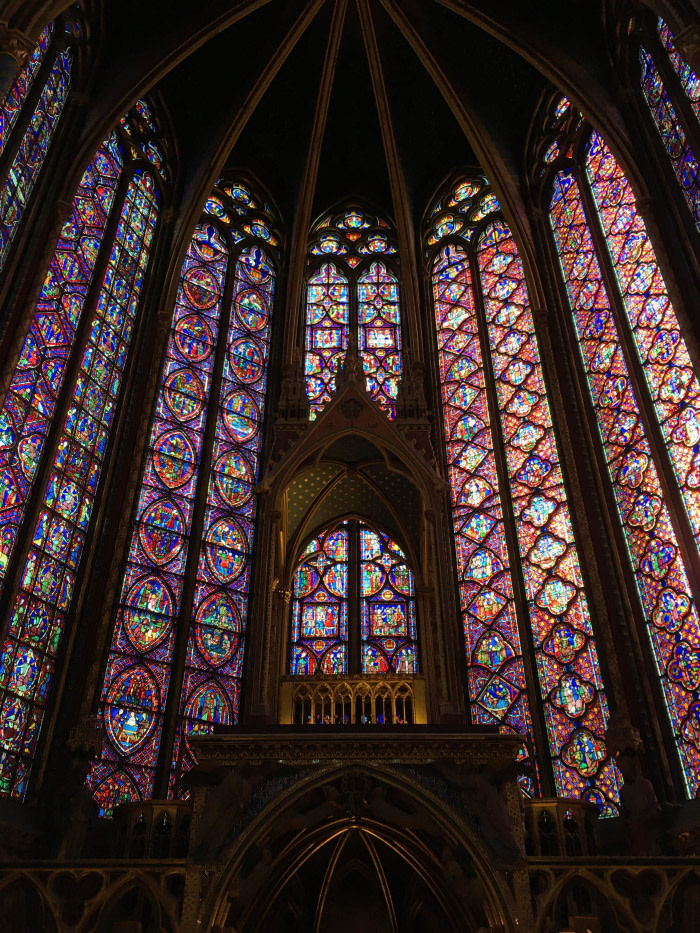 Steps away from Notre Dame is Saint-Chappelle, completed 100 years before in 1248, it&#039;s wall-to-wall, floor-to-ceiling stained glass