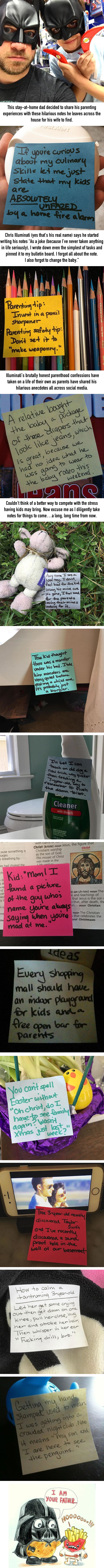 This Stay-At-Home Dad Leaves Hilarious Parenting Notes For His Wife To Find