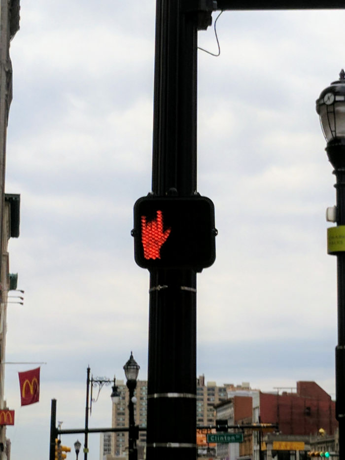 This signs LEDs faulted, making a rock on sign!