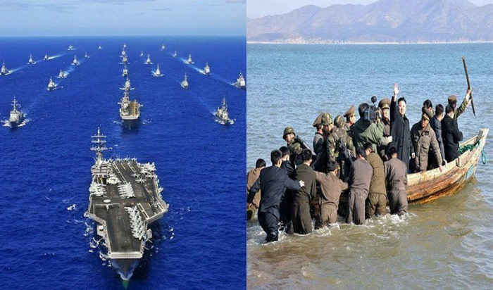 Trump sends USS Carl Vinson carrier group to Korean Peninsula, Kim Jong responds by launching navy.