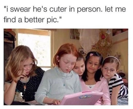 When you show your squad your new crush