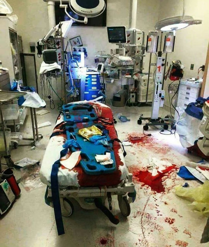 A powerful picture that emphasizes the hard time and challenges doctors